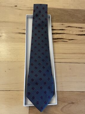 Christian Dior Navy Diamond Silk Tie